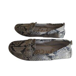 SAM EDELMAN FALTO WOMEN'S SIZE 6.5M SNAKE PRINT SILVER HORSE BIT SLIP ON…
